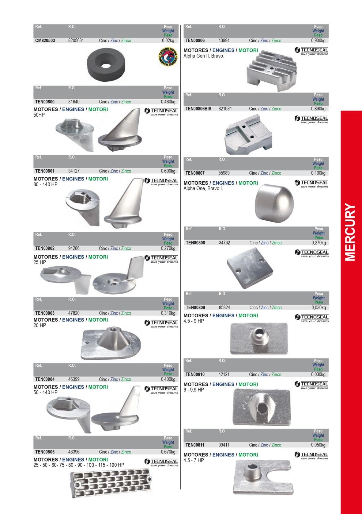 Mercury Mariner Deniz Motoru Tutya Ve Anode 3 Mercury Mariner Deniz Motoru Tutya Ve Anode