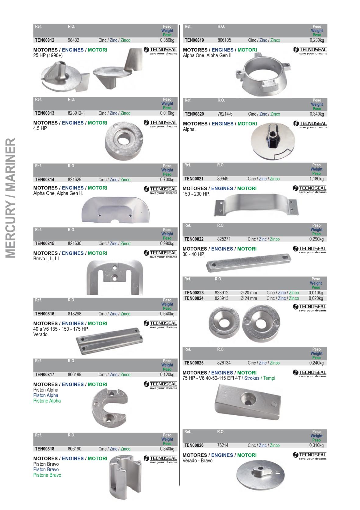 Mercury Mariner Deniz Motoru Tutya Ve Anode 4 Mercury Mariner Deniz Motoru Tutya Ve Anode