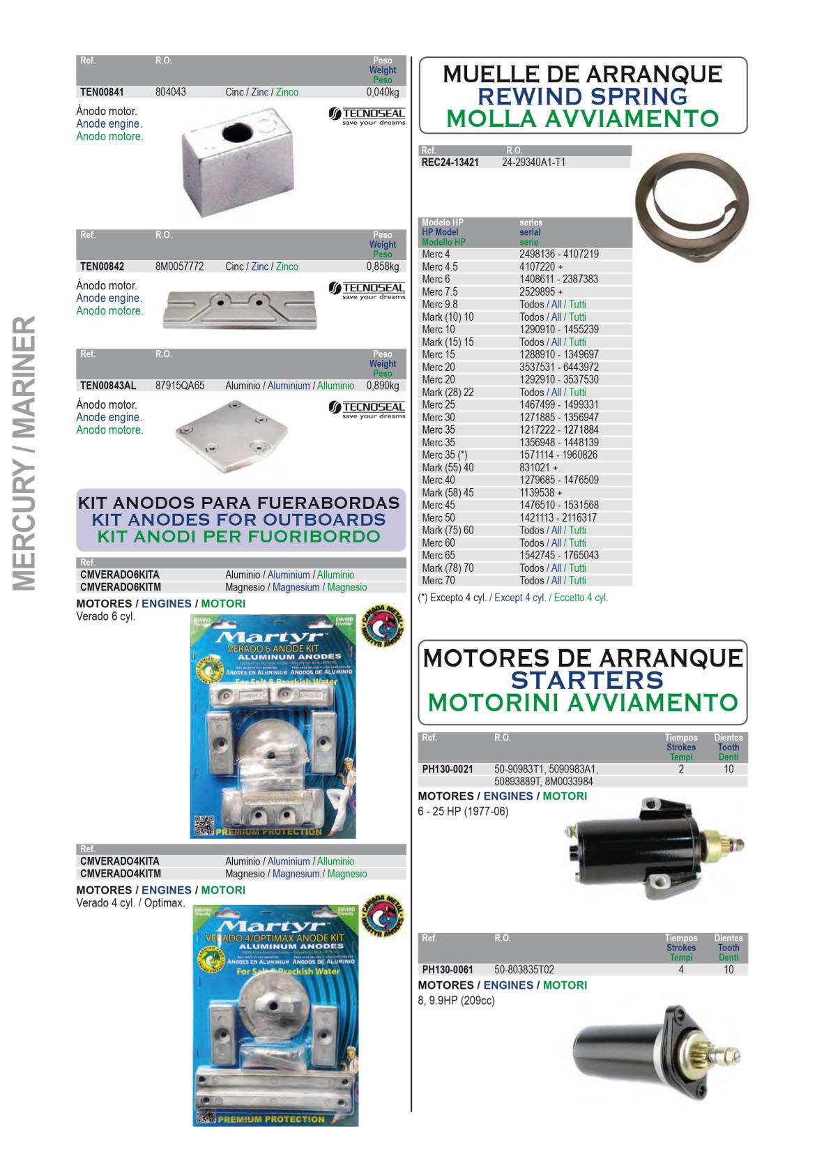 Mercury Mariner Deniz Motoru Tutya Ve Anode 6 Mercury Mariner Deniz Motoru Tutya Ve Anode