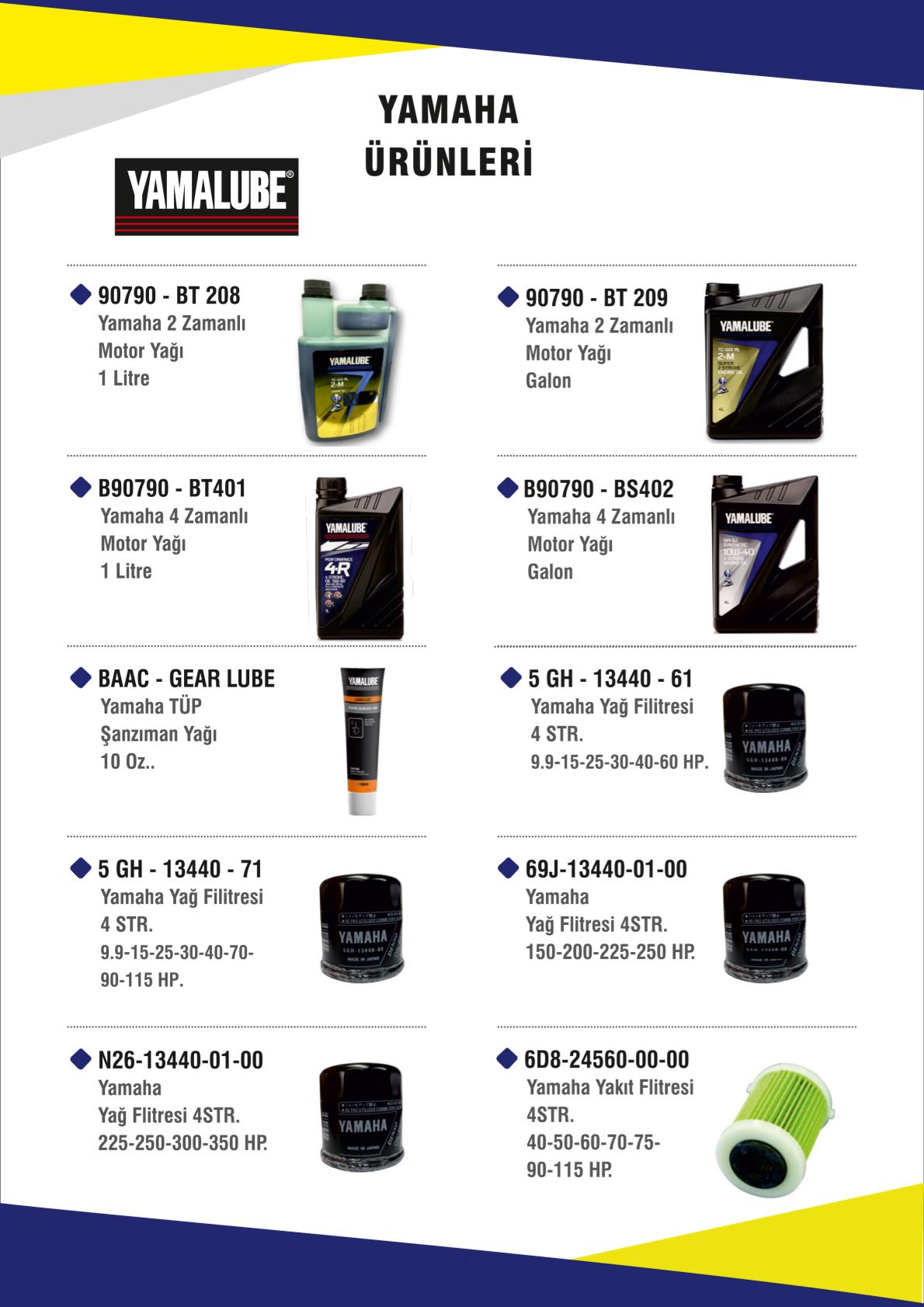 Yamaha Deniz Motoru Yağları Ve Yağ Filtreleri 1 Yamaha Deniz Motoru Yağları Ve Yağ Filtreleri