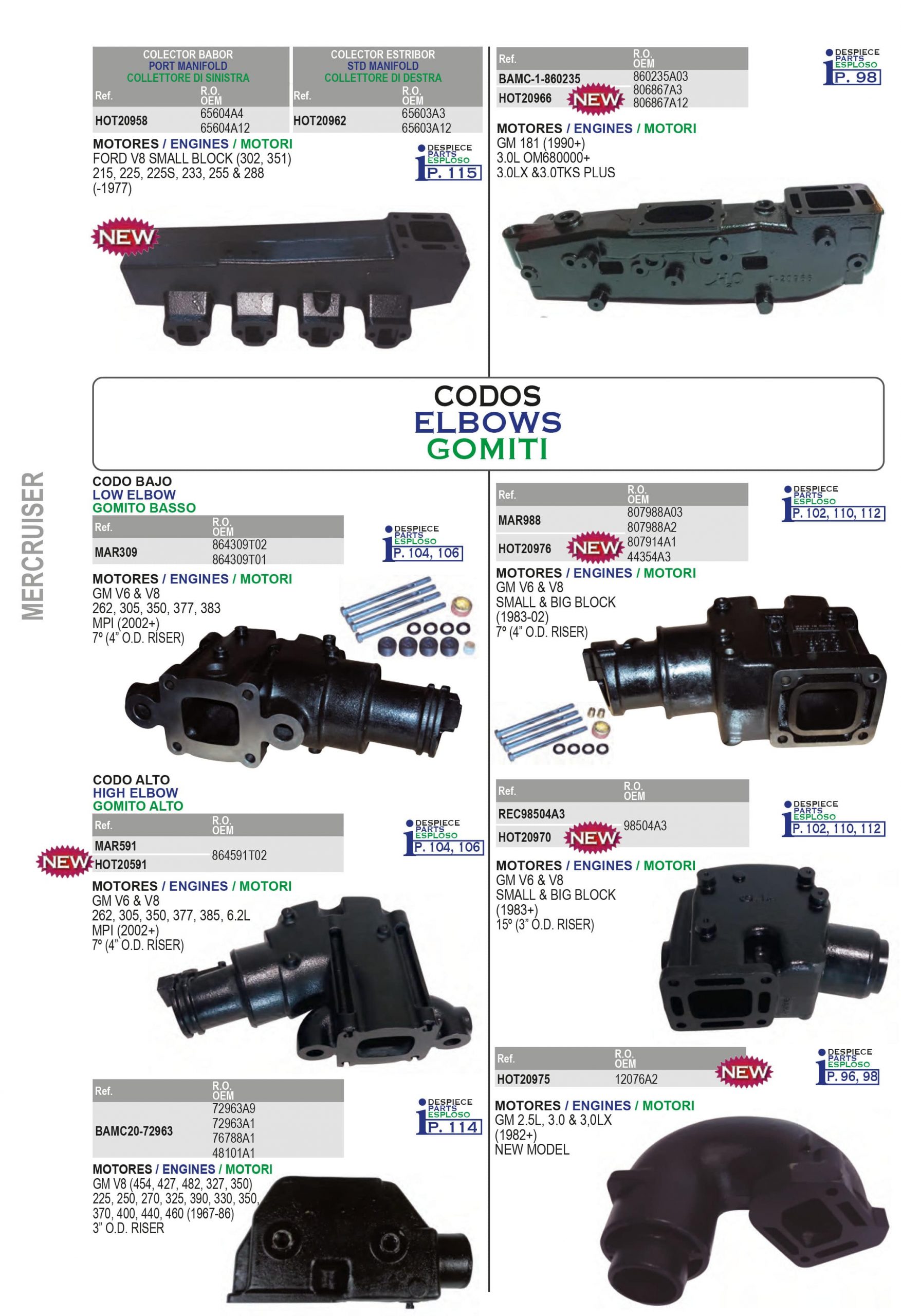Mercruiser Manifold Ve Dirsek Parçaları 3 Mercruiser Manifold Ve Dirsek Parçaları